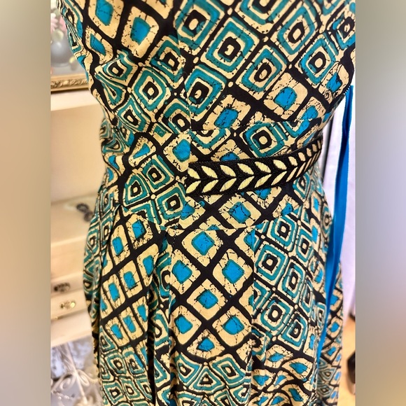 Wowzers Halter Maxi Dress Sz S Brightly Colored Unique Rainbow Decoration India - Picture 9 of 12